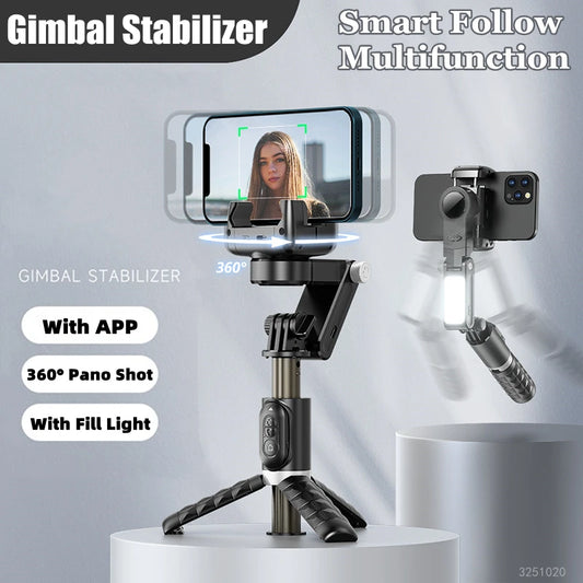 SmartGlide Pro: 360° AI-Powered Selfie Stick with Illumination